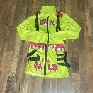 Two Piece neon zip ups